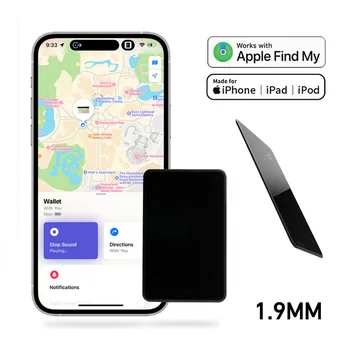Puce GPS Carte Finder Portefeuille tracker Finder fonction NFC Trouver Mon Tag AirTag Traqueur Localisateur Finder pour Iphone iPad Android