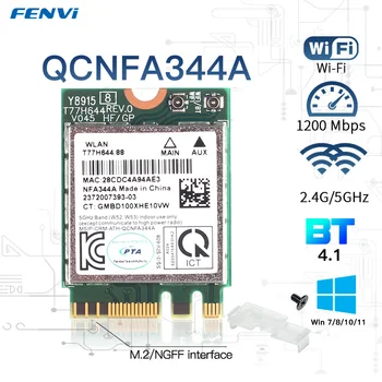 QCNFA344A 867Mbps 802.11 AC, Bluetooth 4.1 WLAN sans Fil Carte WiFi Qualcomm Atheros QCNFA344A Wi-Fi Double Bande NGFF M. 2 Carte
