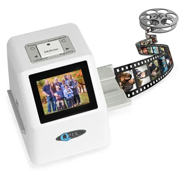 QPIX Numérique de Film Scanner Convertit 35 mm 126 110 Super 8 Négatifs et Diapos numérisées au format JPEG de la Photo à Chargement Facile Film Inserts à Cartes