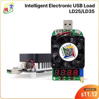 RD LD25 LD35 USB Interface Électronique de la résistance de Charge Décharge de test de batterie d'affichage à LED du ventilateur de courant réglable de la tension de 25w