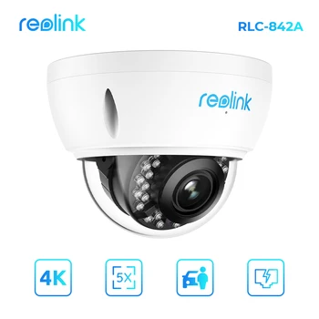 Reolink 4K PoE Caméra IP RLC-842A de la Maison Intelligente de l'Homme/de Voiture de Détection de Zoom Optique 5X Protection de la Sécurité de la Caméra Vidéo de Surveillance