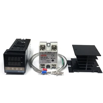 REX-C100 Numérique PID Thermostat régulateur de Température numérique REX-C100 40A Relais SSR/K Sonde de Thermocouple/dissipateur de chaleur