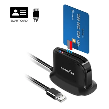 Rocketek ISO 7816 USB 2.0 SIM Lecteur de Carte à Puce de la Carte Bancaire ATM IC/ID de l'ACC TF lecteur de Cartes Adaptateur