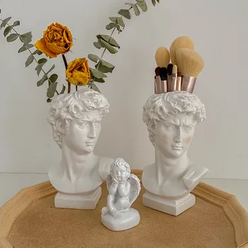 Résine David Vase Face à la Tête de l'Intérieur d'un pot de fleurs Décoratif Moderne Pots pour la Décoration des Arrangements de Fleurs de Bureau Art de la Sculpture