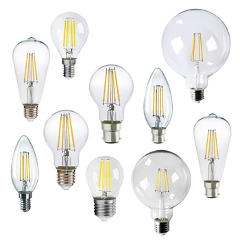 Rétro Edison LED Filament de l'Ampoule E27 E14 B22 Lampe d'AC220V Light Bulb C35 G45 A60 ST64 G80 G95 G125 Ampoule en Verre Vintage à la Lumière des Bougies