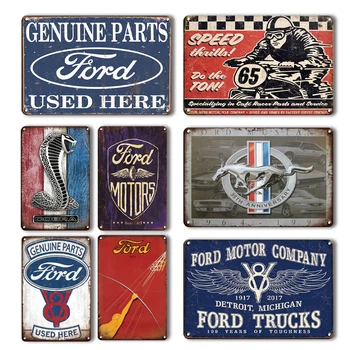 Rétro Ford Mustang Citroen Plaque De Métal De Voiture Vintage D'Affiche De La Peinture Garage De La Maison De Mur Décoratif Plaques Vieux Sticker Mural Décoration