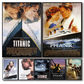 Rétro Nordique Classique Film Titanic Affiche Esthétique Wall Art Mural Amant Cadeau Kawaii Décor De La Chambre À La Maison De Décoration De Peinture Sur Toile