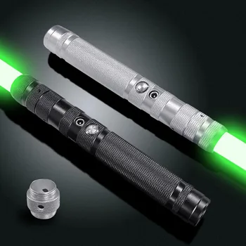 Sabre laser RGB 7 Couleurs de poignées de Métal au Laser de l'Épée à Double tranchant Changement Lourd de Duel Son Deux-En-Un de la Lumière LED de Charge USB