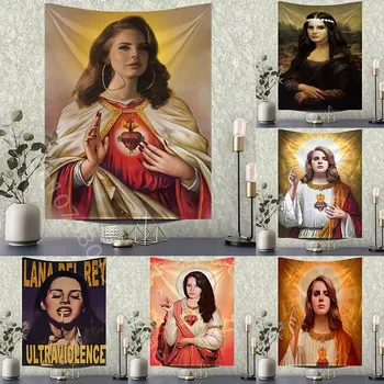 Saint Lana Del Rey Religion De La Tapisserie Sur Le Mur De La Maison Salle De Séjour Canapé-Tapisseries De La Salle De Traite De Fond En Tissu Esthétique Décor