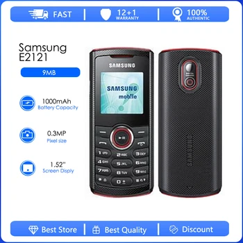 Samsung E2121 remis à neuf-Original Débloqué Samsung Gourou E2121B GSM Une Carte Sim FM Radio FM, Téléphone Mobile Livraison Gratuite