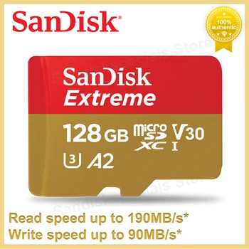 SanDisk 128GGB Carte Micro SD Extreme microSDXC UHS-I Carte Mémoire A2 U3 4K TF Carte MicroSD pour Caméra GoPro DJI Nintendo Commutateur