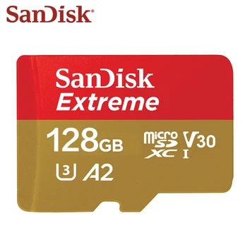 Sandisk Original de 100% de la Carte Mémoire Extreme Carte Micro SD A2 V30 U3 Flash Vitesse de 64 go 32 go TF Carte de 128 GO Avec Adaptateur Pour la livraison Gratuite