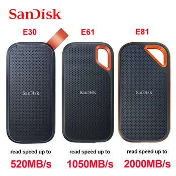 SanDisk SSD E30 E61 E81 Extreme PRO 4 TO 2 TO 1 TO 480 GO USB 3.2 Gen 2 de Type A/C Externe Portable de ssd NVME Disque Dur