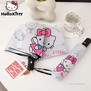 Sanrio Hello Kitty Parapluie Vent Et Résistant À L'Eau Entièrement Automatique Parapluie Pour Les Femmes Y2k Esthétique Imperméable À L'Eau Des Parasols De Plage