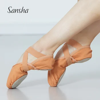 Sansha Adulte Ballet Chaussures de Toile Durable réduction de la Danse Chaussons Avec de Solides Élastiques Autour des Filles des Femmes Chaussons de Ballet FR21C