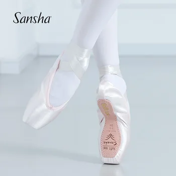 Sansha Adultes, les Enfants Demi-pointe Chaussures Sans Tige Filles Femmes Ballet Chaussures de Danse Pour les Débutants Satin Supérieure de Papier Âme DP802SP