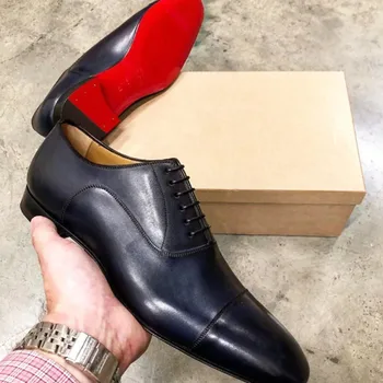 Semelle rouge Hommes Chaussures Noir Marron Oxfords Square Toe Lace-up Chaussures de Mariage pour les Hommes avec la Livraison Gratuite Hommes Chaussures