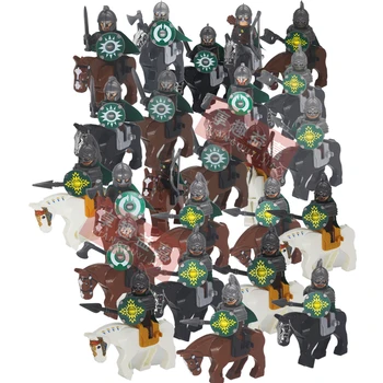 Seul Médiévale Rohan Chevaliers Mini figurines de Blocs de Construction de Soldat de l'Armée Avec Cheval de Guerre des Briques de Jouets pour les Cadeaux des Enfants