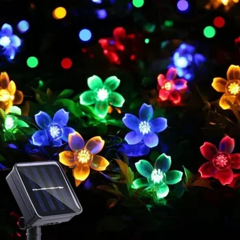Solaire Chaîne de Fleur de Lampes de Jardin Solaires Lumières d'Extérieur Imperméable à l'eau de 200 LED 8 Modes de Mariage de Fée de Lumière de Décoration de Jardin en plein air