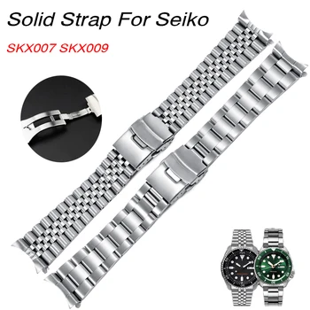 Solide pour le Jubilé Oyster Bracelet Seiko SKX007 SKX009 Arc en Acier Inoxydable Bracelet de Bracelet de montre Rolex 18/19/20/21/22/24mm