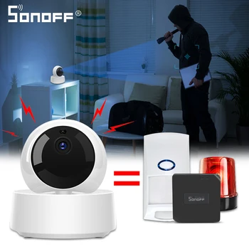 SONOFF GK-200MP2-B Mini sans Fil Wifi Caméra IP Ewelink APP 360 IR 1080P HD Moniteur de Bébé de Surveillance d'Alarme de Sécurité de la Maison Intelligente