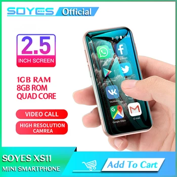 SOYES XS11 Android Mini Smart Phone en Verre 3D Dual Sim 1 go de RAM 8GB ROM Quad Core 1000mAh 3G CDMA Play Store Mignon de Téléphone Cellulaire