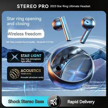Star Bague sans Fil Écouteurs Bluetooth kit oreillette dans l'oreille un son de haute qualité casque de sport pour iPhone Android, Longue durée de Vie