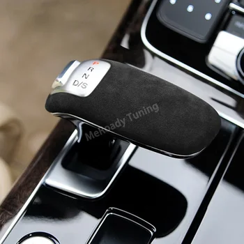 Suede Envelopper levier de vitesse Pommeau de levier de vitesses Poignée de la Tête d'Autocollant Couvercle Tournant de la Garniture pour Audi A8 D4 4H S8 2011-2017 Intérieur de Voiture Accessoires