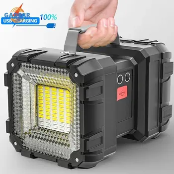 Super Lumineux LED Rechargeable par USB Double Tête de Projecteur de Poche Lampe de poche Travail Spotlight Floodling Lumière le Camping en plein air