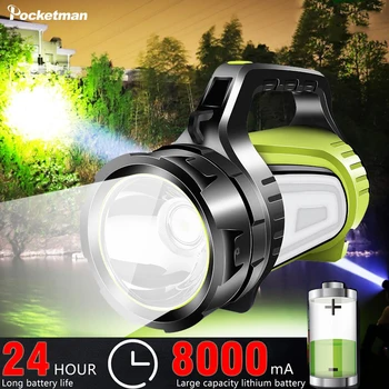 Super Lumineux Rechargeable par USB Projecteur LED Lampe de poche Imperméable à l'eau Ultra-Longue Portée de la Main de la lampe en plein air Chasse Pêche de la Lumière
