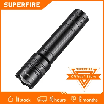SUPERFIRE S3-UNE Lampe de poche LED Camping de la Torche 5 Modes d'Éclairage en Alliage d'Aluminium Zoomable Imperméable à l'eau Lanterne 18650/AAA Batterie