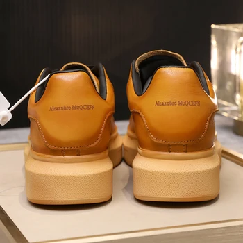 Surdimensionné men's Sneaker En Cuir de Veau Femmes Chaussures de Sport fabriqués à la main Avec de la Nappe de Pétrole Brossage Large Dentelle Plat de la Taille 35 à 45