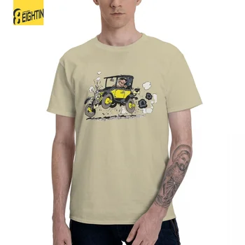 T-Shirt hommes Gaston Lagaffe En Voiture Gomer Gaffe Cool Pur Coton-Tee-Shirt à Manches Courtes T-Shirt Col Rond Vêtements Idée de Cadeau