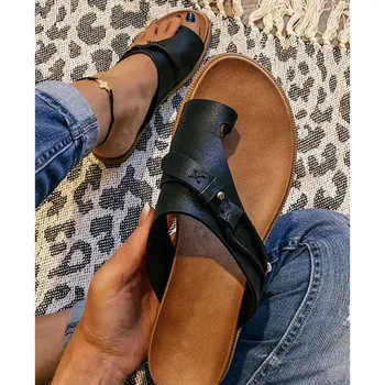 Talon Plat Diapositives Solides Été Leisuer À L'Aise De Nouvelles Femmes De La Mode Des Chaussures De Plage Pantoufles Sandales Grande Taille 43