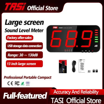 TASI TA653B sonomètre Numérique d'Affichage Grand Écran Bruit dB Mètre Tenture Murale Type de transmission de données USB audio compteur