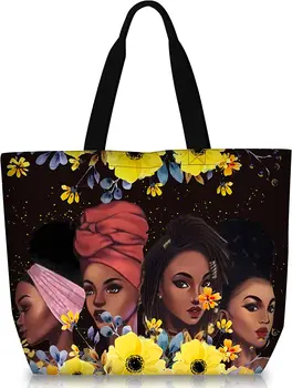 Toile Sac Fourre-Tout Afro-Américain, Des Sacs À Bandoulière Noir Fille Sac Shopping
