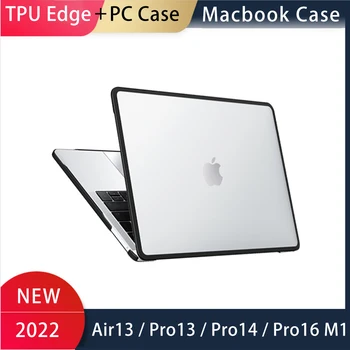 TPU Edge PC Mate pour ordinateur Portable Cas pour Macbook Air 13 Cas A2337 pour les Mac book Pro 16 M1 2023 Mac Pro 14 M2 Air 15 Funda
