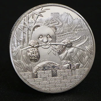 Très Mignon Panda Pièce d'Argent du Temple du Ciel Panda en Argent Plaqué Pièce de monnaie, Médaille de l'Artisanat Cadeaux