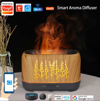Tuya smart aroma diffuseur wifi sans fil d'huile essentielle diffuseur Humidificateur d'air de Brume avec la Lumière de LED Application et de la Voix de la Télécommande