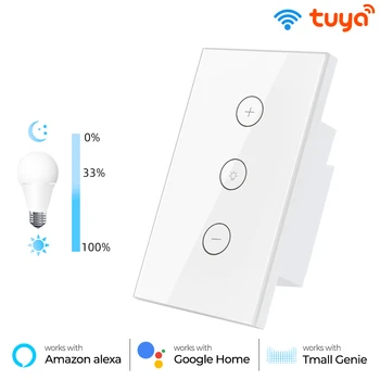 Tuya Smart Gradateurs Interrupteur wi-fi à NOUS de la Lumière LED de Mur de Commutateur de Contact de Smart Life APP Télécommande sans Fil de la Voix pour Alexa Accueil Google