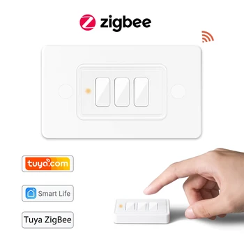 Tuya ZigBee 3.0 sans Fil 3 Gang de Contrôle à Distance de l'Interrupteur Compatible avec la Smart la Vie à la Maison Adjointe Zigbee2MQTT de BRICOLAGE