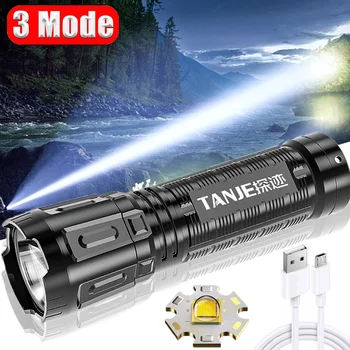Ultra Lumineux Lampe de poche 3Mode USB Batterie Rechargeable de Torche de lampe Extérieure Imperméable à l'eau Camping Pêche Randonnée Lampe d'Éclairage