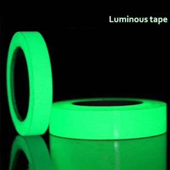 Une lueur dans le noir fosforescent Bande Lumineuse Ruban Auto-Adhésif Vert de la Lumière de Bande 15mmx3meters brillant Imperméable à l'eau Photoluminescent