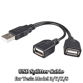 Universel de Voiture d'USB de Câble Répartiteur pour Tesla Model 3 Y X S Chargeur sans Fil Hub USB de Charge des Câbles d'Alimentation Accessoires Auto Pièces