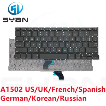 US/UK/allemand/russe A1502 clavier pour Macbook Pro Retina 13.3 pouces ordinateur portable ME864 ME865 ME866 claviers de la Marque de Nouvelles 2013-2015