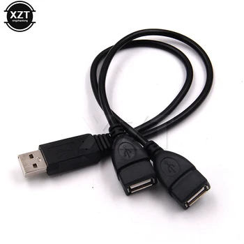 USB 2.0 1 mâle pour 2 Double Femelle USB Data Hub Adaptateur d'Alimentation Y Répartiteur de Charge USB Câble d'Extension