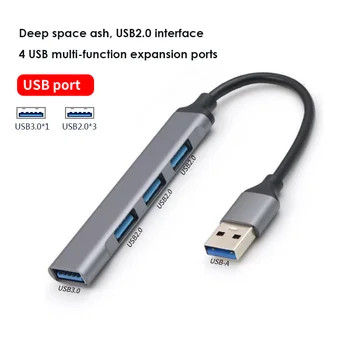USB 3.0 Hub 4 Ports Haute Vitesse Splitter Adaptateur Multifonctionnel Expander Pour Ordinateur Portable HUB Office Jusqu'À 5 gbits / s Type C Hub