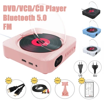 VCD CD Lecteur DVD Multifonction Lecteur Audio haut-Parleur Bluetooth Radio FM fixé au Mur de 3,5 mm entrée AUXILIAIRE Prise de Contrôle à Distance
