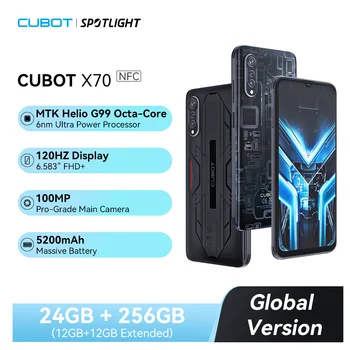 Version internationale Cubot X70, Smartphone Android 13, Helio G99, 24GO+256 GO,100MP Triple Caméra, NFC, 120Hz 6.583