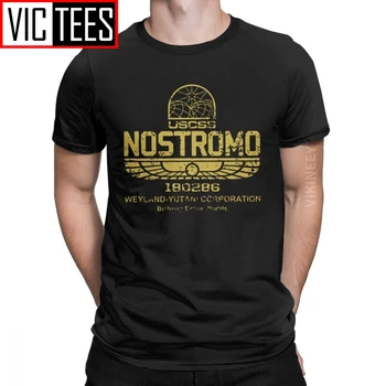 Vintage les Étrangers Nostromo Or Logo Hommes Tshirt Col Rond 100% Coton T-Shirt Weyland Yutani CORP New